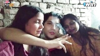 Threesome Sex in Village House