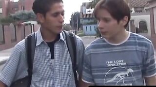 OTBXXX.com - Hung latino twink uses his thick cock to fuck his friend's tight ass
