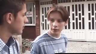 OTBXXX.com - Hung latino twink uses his thick cock to fuck his friend's tight ass