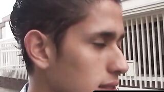 OTBXXX.com - Hung latino twink uses his thick cock to fuck his friend's tight ass