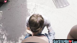 GayStepBros.com - Bareback-loving stepbros bring in a friend for a raw, kinky threeso