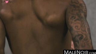 MaleNoir.com - Hardcore anal threesome with black stud fucking latin jock hard and ro