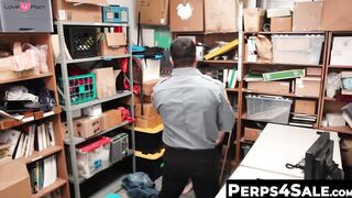 Hairy cocked Security Guard Ass Bangs a Sweet Thief