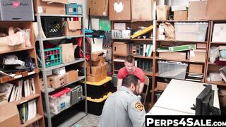 Hairy cocked Security Guard Ass Bangs a Sweet Thief