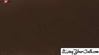 SwingYourBalls.com - Big dick and hanging balls shaved then enjoys jerk off