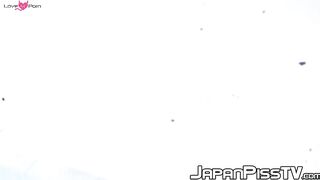 Cute Japanese chick cannot hold it in and pisses herself