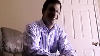 JoeSchmoeXXX.com - Horny amateur dude strokes his fat dick and gets a blowjob