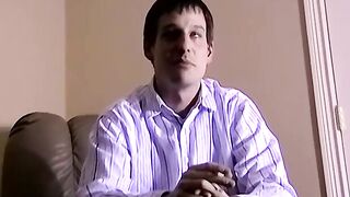 JoeSchmoeXXX.com - Horny amateur dude strokes his fat dick and gets a blowjob