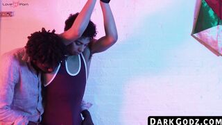 DarkGodz.com - Ebony stud's tie-up play before a raw, hard banging of a cute homo