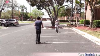 Extra small and cute cyclist teen fucked