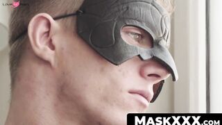 MaskXXX.com - Hot blond ripped hunk's couch tugging session with passion