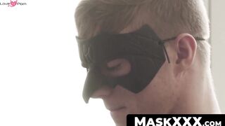 MaskXXX.com - Hot blond ripped hunk's couch tugging session with passion
