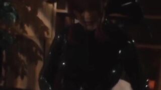 PussyCatsLatex.com - Redhead dominatrix's strapon torment and fuck of bound sub