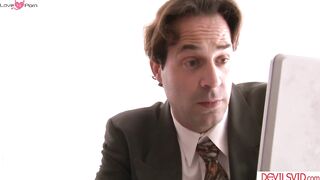 Babysitter teasing her boss with blowjob