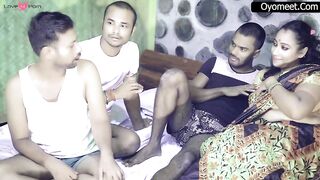 Desi Bigboobs MILF Step Mom Double Penetration Group Sex by Her Three Step Sons