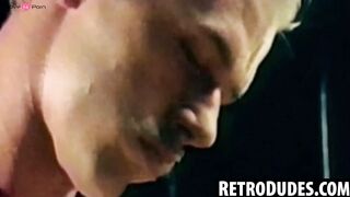 RetroDudes.com - Sculpted blonde Joe Dietrich shows off his body and jerks in front o