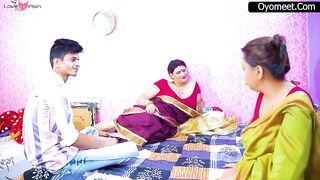 Desi Dirty Servant Caught Two Bhabhi Ji and Devar Having Sex When No One at Home Hind