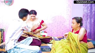 Desi Dirty Servant Caught Two Bhabhi Ji and Devar Having Sex When No One at Home Hind