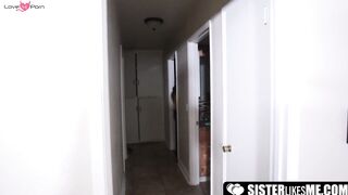 SisterLikesMe.com - Beautiful brunette babe Lacey Channing fucks her stepbrother with