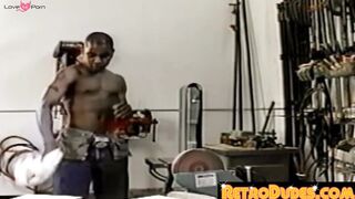 RetroDudes.com - Bottom dude anally railed in hardware store by hung homo