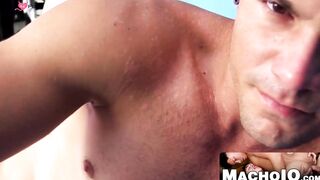 MachoIO.com - Inked Latino stud cums after solo casual stroking