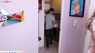 Fucking my friends hot mom while she doing laundry