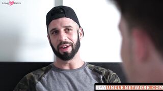 SayUncleNetwork.com - Tattooed stepdad bareback fucks his naughty twink stepson with
