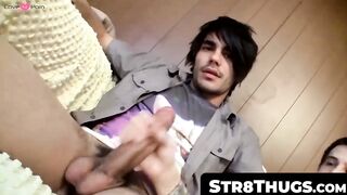 Str8Thugs.com - Straight guys Devin and Brian's furious cock-stroking duo action