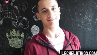 LecheLatinos.com - Cute young Latino barebacked and facialized by a huge cock in a wi