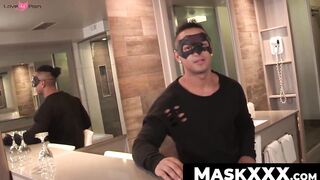 MaskXXX.com - Muscular stud's abs tease and solo big dick tugging