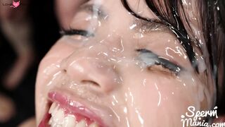 Bukkake Premium lors d'un Gangbang gorge de Sperme