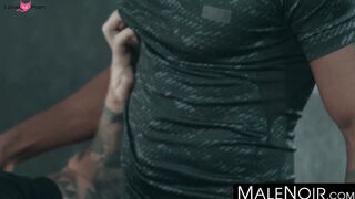MaleNoir.com - Huge cocked black top penetrates muscular white bottom deep and raw wi