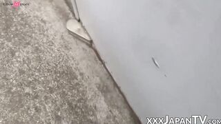 Schoolgirl from Japan enjoys public pussy toying