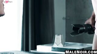 MaleNoir.com - Seth Knight's throat invaded by dominated Trey Donovan