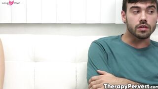Teen stepsister Braylin Bailey shares her stepbrothers cock with MILF therapist Shay