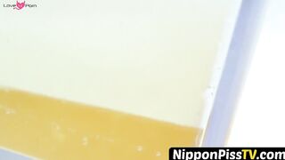 NipponPissTV.com - Real Japanese amateur filmed peeing in public bathroom openly