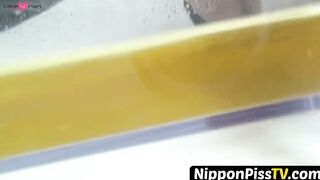 NipponPissTV.com - Real Japanese amateur filmed peeing in public bathroom openly