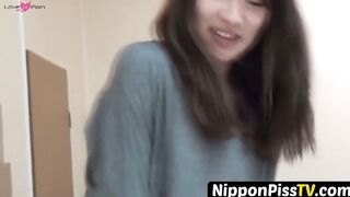 NipponPissTV.com - Real Japanese amateur filmed peeing in public bathroom openly