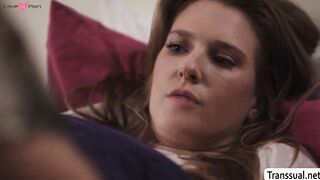 Stepteen lets TS stepmom fuck her to keep the secret