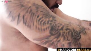 HardcoreBears.com - Inked hunk blows cock before hardcore bareback fuck show intensel