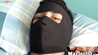 MachoIO.com - Latino jock cums after intense toy anal gaping