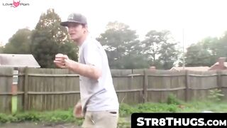 Str8Thugs.com - Horny tattooed thug Lex's outdoor cock reveal and jerk off session