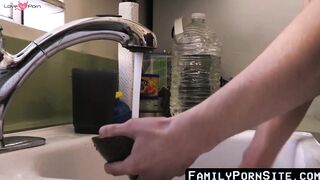 FamilyPornSite.com - Blindfolded young gay stepson before a raw plowing by daddy