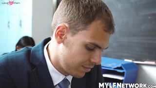 Suited Tony Sting licked and fucked the warm pussy of hottie Cory Chase
