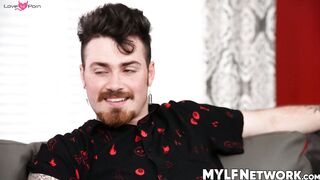 Busty milf Callie Brooks receives facial after a passionate tit fuck with handsome Lo