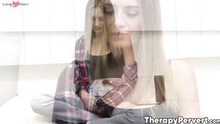 Petite Kyler Quinn is feeling lonely so her daddy therapist Calvin Hardy seduces her