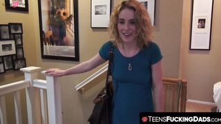 TeensFuckingDads.com - Cute stepdaughter deepthroats before intense hammering