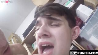 BoyPunish.com - Thieving twink's raw, intense facial cumshot after a disciplinary bar