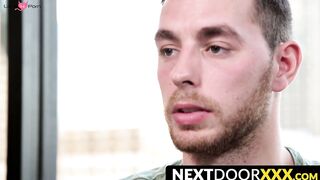 NextDoorXXX.com - Inked handsome Carter Woods masturbates in an intimate interview