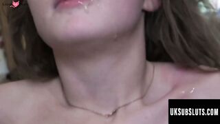 UKSubSluts.com - Doms fill Bxby Kitten's gaping holes with big toys